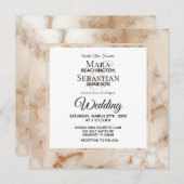 *~* Artistieke Gouden Marmeren Aderen AR2 Huwelijk Kaart (Voorkant / Achterkant)