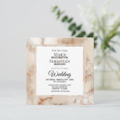 *~* Artistieke Gouden Marmeren Aderen AR2 Huwelijk Kaart (Staand voorkant)