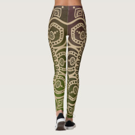 Artistieke gradiënt dusty green Mandala Yoga werko Leggings