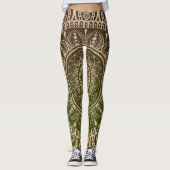 Artistieke gradiënt dusty green Mandala Yoga werko Leggings (Voorkant)