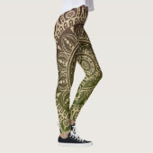Artistieke gradiënt dusty green Mandala Yoga werko Leggings (Rechts)
