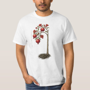 Artistieke Granaatappelboom Botanische Waterverf T T-shirt