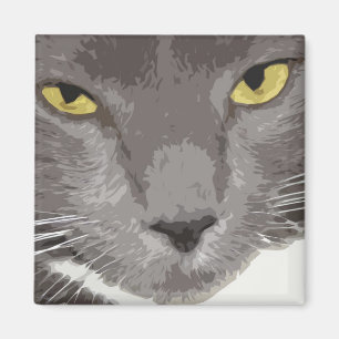 Artistieke grijze kat magneet