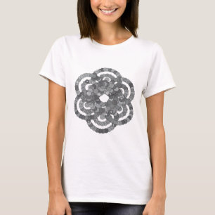 Artistieke grijze STERREN BOWLING Statement Design T-shirt