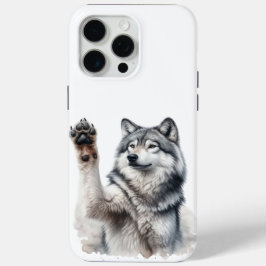 Artistieke Grijze Wolf in Aquarel iPhone 15 Pro Max Hoesje