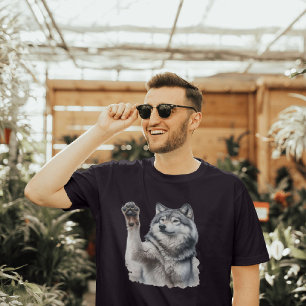 Artistieke Grijze Wolf in waterverf T-shirt