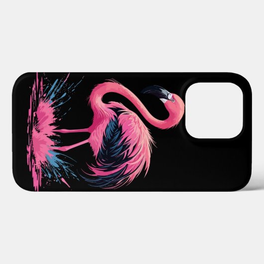Artistieke grillige roze flamingo kleur splash Case-Mate iPhone case (Achterkant (horizontaal))