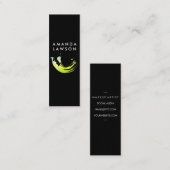 Artistieke groene penseellijn mini visitekaartje (Voorkant / Achterkant)