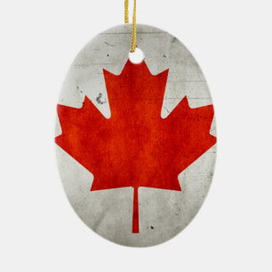 artistieke Grunge Canadese vlag Keramisch Ornament