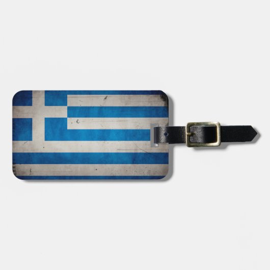  Artistieke Grunge Greece Vlag Bagagelabel (Voorkant horizontaal)