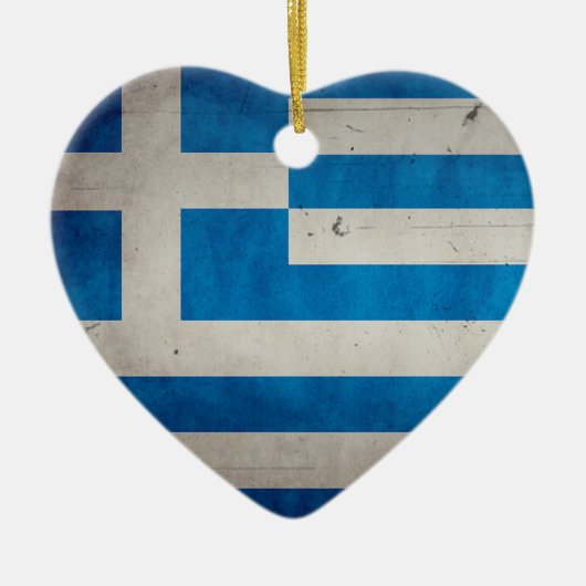  Artistieke Grunge Greece Vlag Keramisch Ornament (Voorkant)