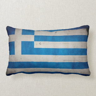 Artistieke Grunge Greece Vlag Kussen