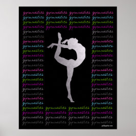 Artistieke gymnastiek Colorful Typografie Poster