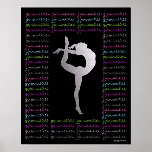 Artistieke gymnastiek Colorful Typografie Poster (Voorkant)