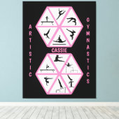 Artistieke gymnastiek hexagon canvas afdruk (Insitu (Houten vloer))