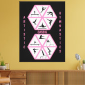 Artistieke gymnastiek hexagon canvas afdruk (Insitu (Woonkamer))