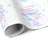 Artistieke gymnastiek Word Cloud Sneeuwvlok Cadeaupapier (Rol Hoek)