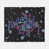 Artistieke gymnastiek Word Cloud Sneeuwvlok Fleece Deken (Voorkant (Horizontaal))