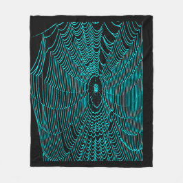 Artistieke Halloween Spider Cobweb Doodle in Turqu Fleece Deken