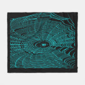 Artistieke Halloween Spider Cobweb Doodle in Turqu Fleece Deken (Voorkant (Horizontaal))