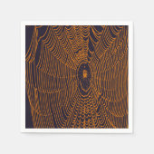 Artistieke Halloween Spider Cobweb Doodle Sinaasap Servet (Voorkant)