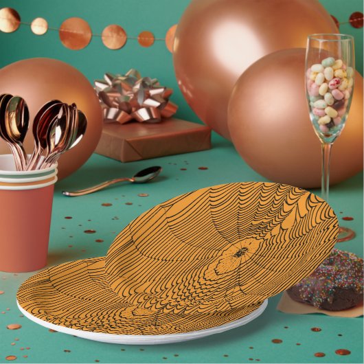 Artistieke Halloween Spider Cobweb Doodle Zwart Papieren Bordje (Multi)