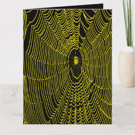 Artistieke Halloween Spin Cobweb Doodle in Geel Kaart