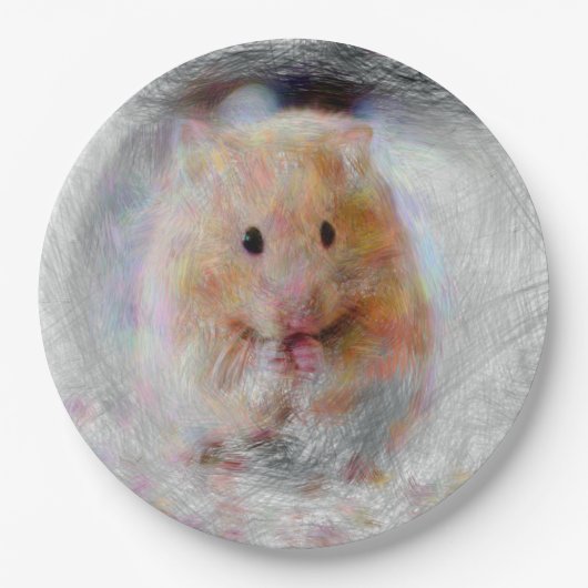 artistieke hamster papieren bordje (Voorkant)