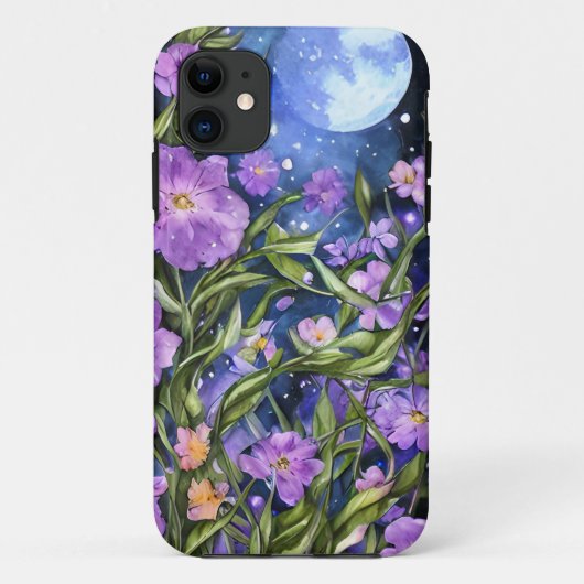 Artistieke hand geschilderde nachttuin vol maan Bl Case-Mate iPhone Case (Achterkant)