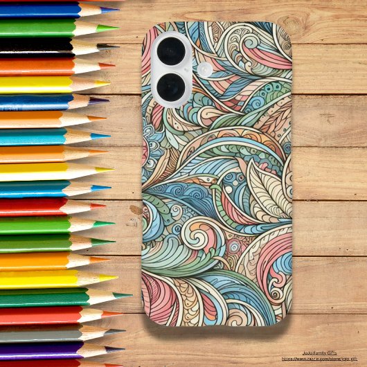 Artistieke hand getekend abstract van natuur Cool Case-Mate iPhone Case