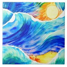 Artistieke hand getrokken gekke oceaangolf Scandin