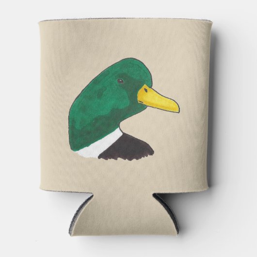 Artistieke handgetekende Mallard Duck Blikjeskoeler (Voorkant)