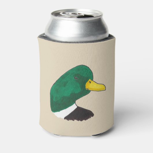 Artistieke handgetekende Mallard Duck Blikjeskoeler (Blikje Achterkant)