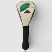 Artistieke handgetekende Mallard Duck Golfheadcover (Voorkant)