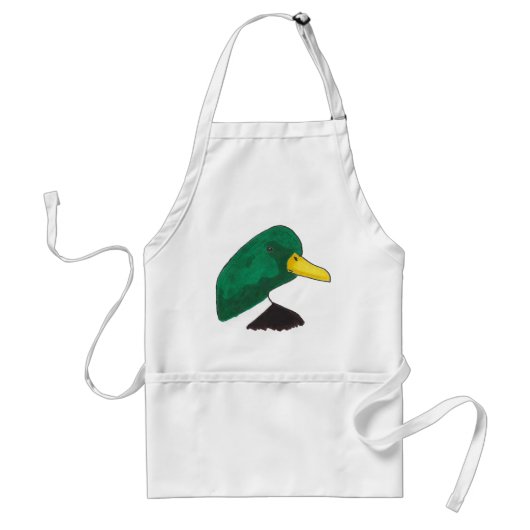 Artistieke handgetekende Mallard Duck Standaard Schort (Voorkant)