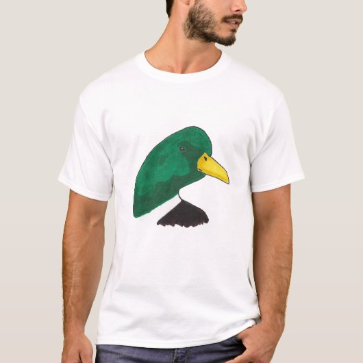 Artistieke handgetekende Mallard Duck T-shirt (Voorkant)