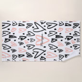 Artistieke harten | Monogram strand Strandlaken (Voorkant)