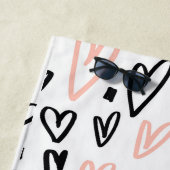 Artistieke harten | Monogram strand Strandlaken (In situ)