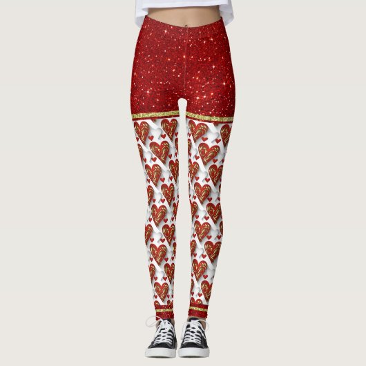 Artistieke Hartjes 2 Mode Pop Leggings (Voorkant)
