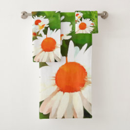 Artistieke, heldere en kleurrijke Witte Tuindagen Bad Handdoek