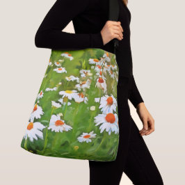 Artistieke, heldere en kleurrijke Witte Tuindagen Crossbody Tas