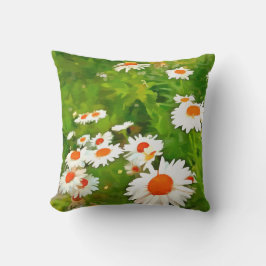 Artistieke, heldere en kleurrijke Witte Tuindagen Kussen