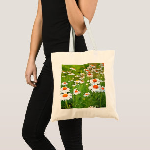 Artistieke, heldere en kleurrijke Witte Tuindagen Tote Bag