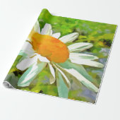 Artistieke heldere kleurrijke Witte Garden Daisies Cadeaupapier (Uitgerold)