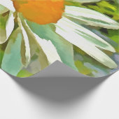Artistieke heldere kleurrijke Witte Garden Daisies Cadeaupapier (Hoek)