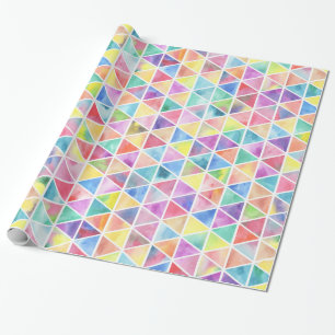 Artistieke heldere, multicolor waterverf driehoeke cadeaupapier