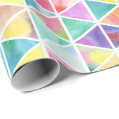 Artistieke heldere, multicolor waterverf driehoeke cadeaupapier (Rol Hoek)
