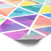 Artistieke heldere, multicolor waterverf driehoeke poster (Hoek)