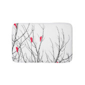 Artistieke heldere rode vogels op boomtakken badmat (Voorkant)