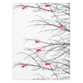 Artistieke heldere rode vogels op boomtakken tafelkleed (Voorkant)